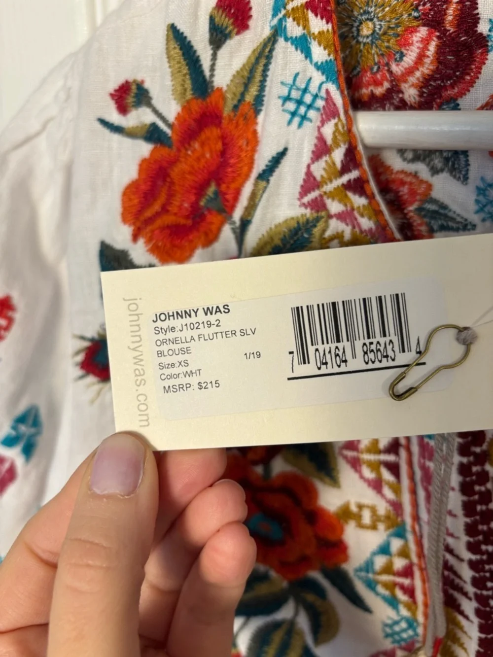 NWT Johnny Was Ornella Flutter Sleeve Blouse 100% Linen - Picture 5 of 10